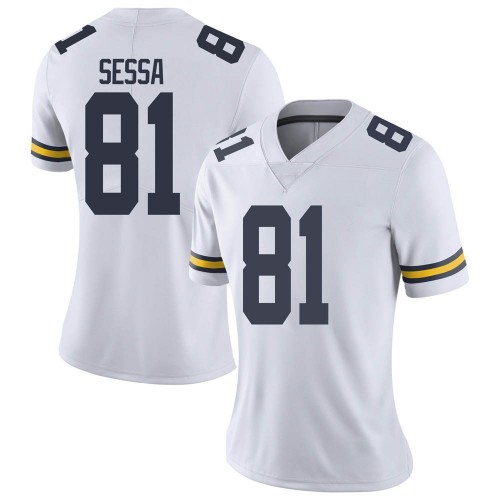 Will Sessa Michigan Wolverines Women's NCAA #81 White Limited Brand Jordan College Stitched Football Jersey YKZ7354PH